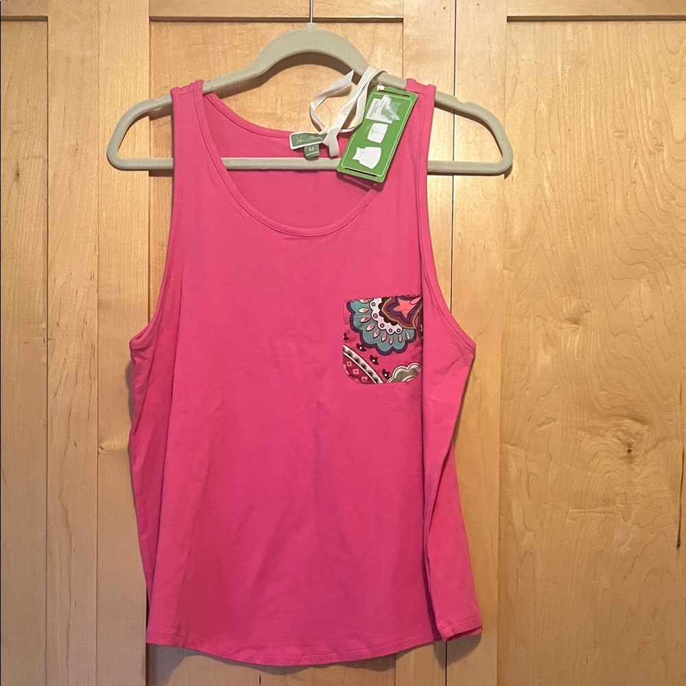 Vera Bradley Woman’s Pink Tank Top with Patterned Pocket